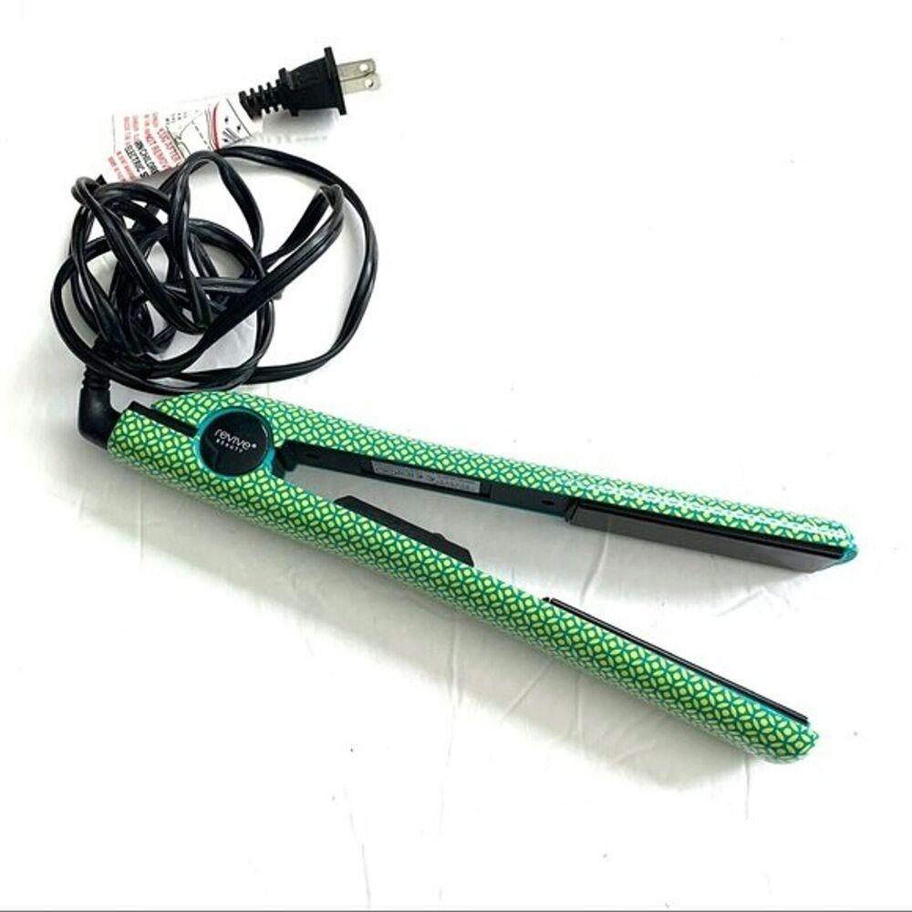 Revive Flat Styling Hair Iron Green Teal Blue & Black Temp 176-450F Straigtener